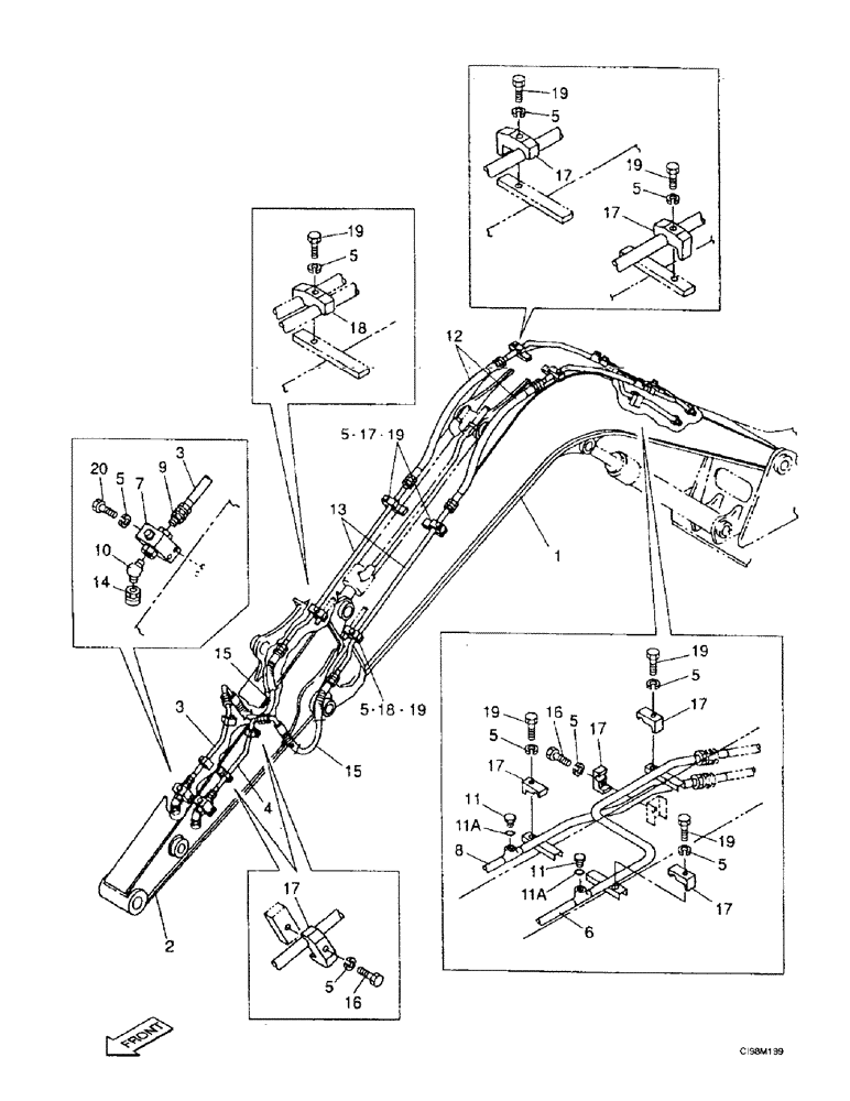 Схема запчастей Case 9007B - (8-058) - HYDRAULIC CIRCUIT - PICK HAMMER, ATTACHMENT (08) - HYDRAULICS