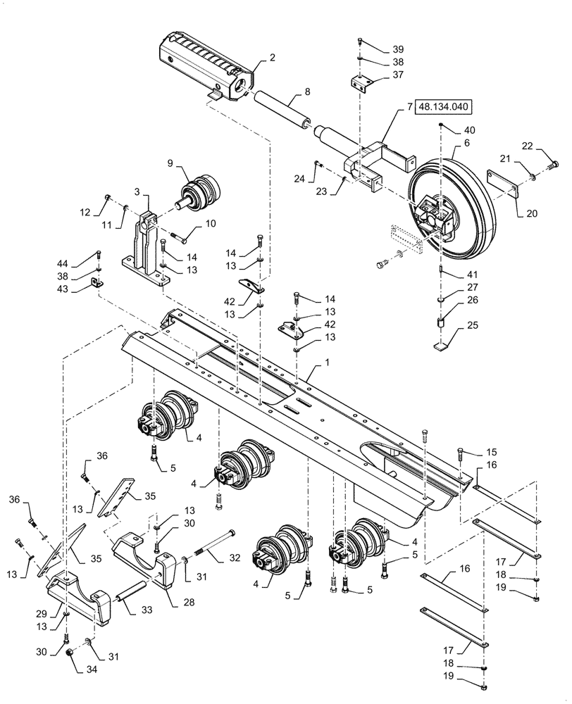 Схема запчастей Case 750M LT - (48.134.020) - VAR - 784813 - LH, TRACK ASSY, UNDERCARRIAGE (48) - TRACKS & TRACK SUSPENSION