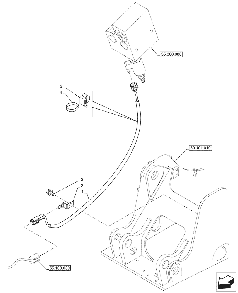 Схема запчастей Case CX145D SR LC W/BLADE - (55.950.010) - VAR - 461869 - SELECTOR, VALVE, HARNESS, HAMMER CIRCUIT, SHEARS, W/ ELECTRICAL PROPORTIONAL CONTROL (55) - ELECTRICAL SYSTEMS