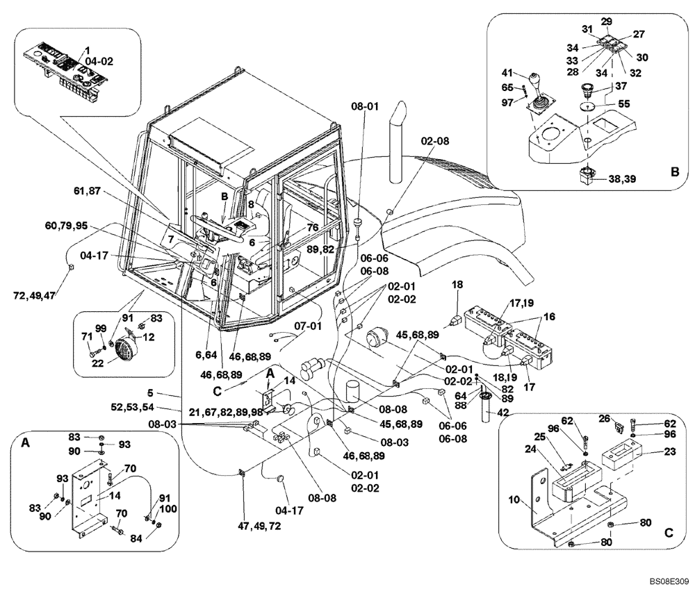 Схема запчастей Case SV210 - (04-01[01a]) - ELECTRICAL INSTALLATION - ASN NENTB2092 (04) - ELECTRICAL SYSTEMS