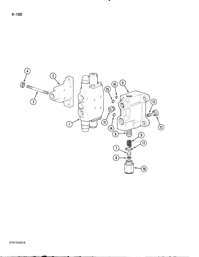 Схема запчастей Case 888 - (8-150) - CONTROL VALVE FOR OPTIONS, FOR WRIST-O-TWIST/ROTATOR, P.I.N. FROM XXXXX AND AFTER (08) - HYDRAULICS