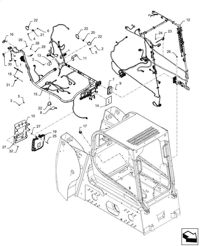 Схема запчастей Case SR130 - (55.101.AC[03]) - WIRE HARNESS & CONNECTOR, ELECTRONIC CONTROLS (13-NOV-2016 & NEWER) (55) - ELECTRICAL SYSTEMS