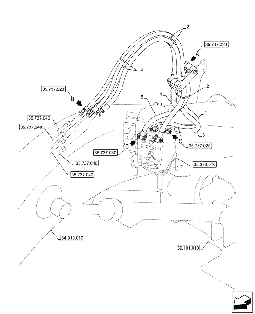 Схема запчастей Case CX145D SR LC - (35.737.010) - ARM, CYLINDER, LINES (35) - HYDRAULIC SYSTEMS