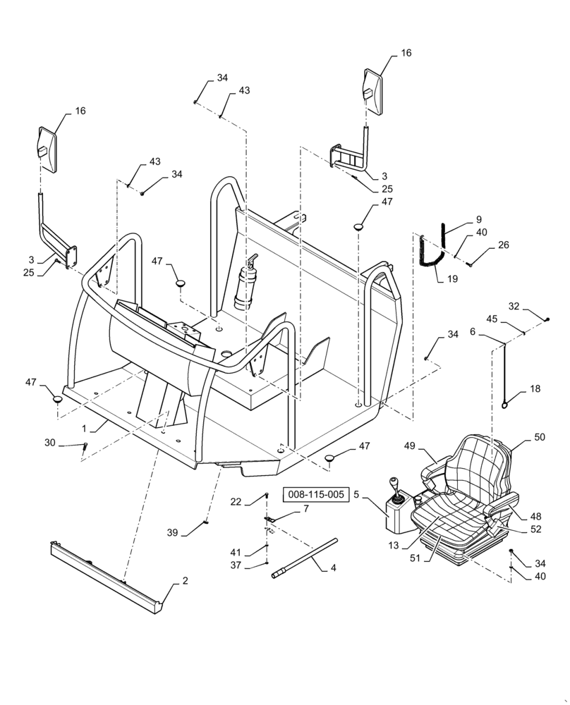 Схема запчастей Case SV208 - (09-47[01]) - PLATFORM (GROUP 155 P) (ND106157) (09) - CHASSIS/ATTACHMENTS