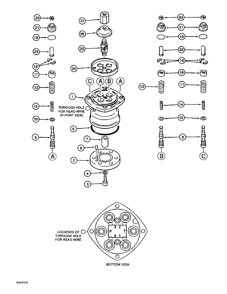 Схема запчастей Case 9045B - (8-088) - MANUALLY OPERATED CONTROL VALVE (08) - HYDRAULICS