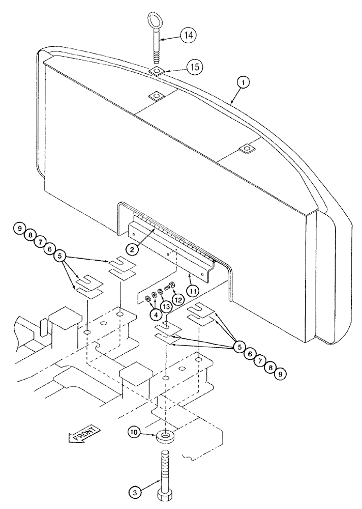 Схема запчастей Case 9050B - (9-012) - COUNTERWEIGHT (09) - CHASSIS/ATTACHMENTS