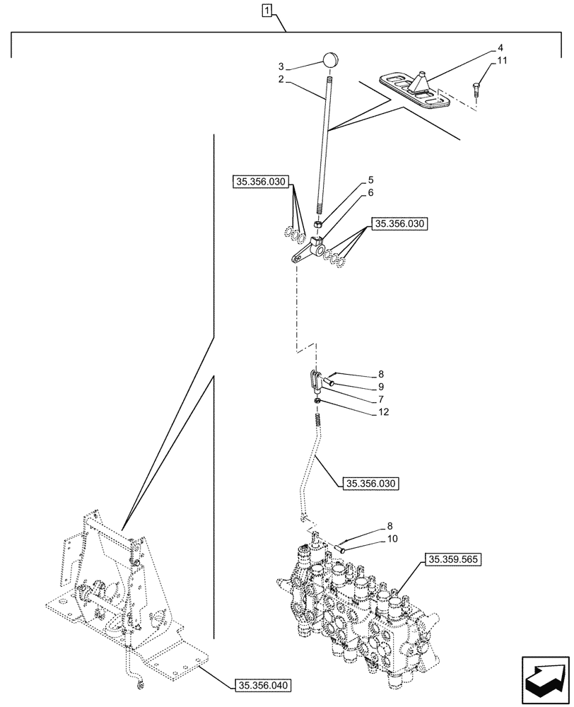 Схема запчастей Case 580SN WT - (88.100.84[05]) - DIA KIT, STANDARD DIPPER, EXTENDABLE DIPPER, CONVERSION KIT, FOOT CONTROL (88) - ACCESSORIES