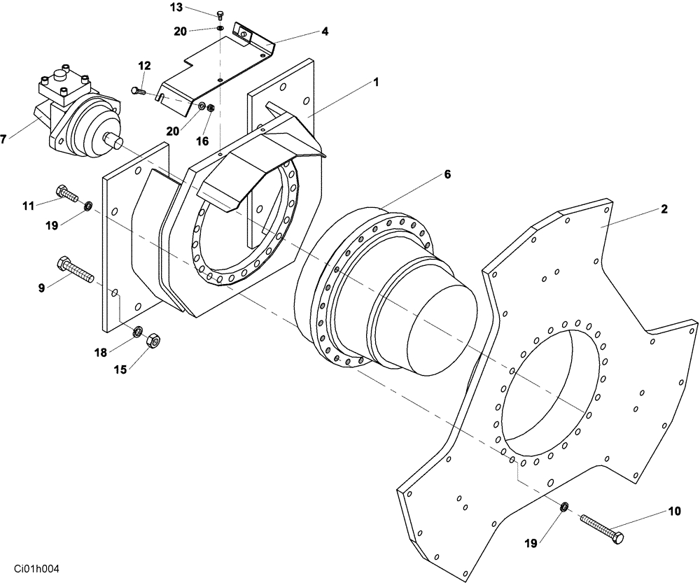 Схема запчастей Case SV223 - (07-001-00[01]) - TRANSMISSION - DRUM (03) - TRANSMISSION