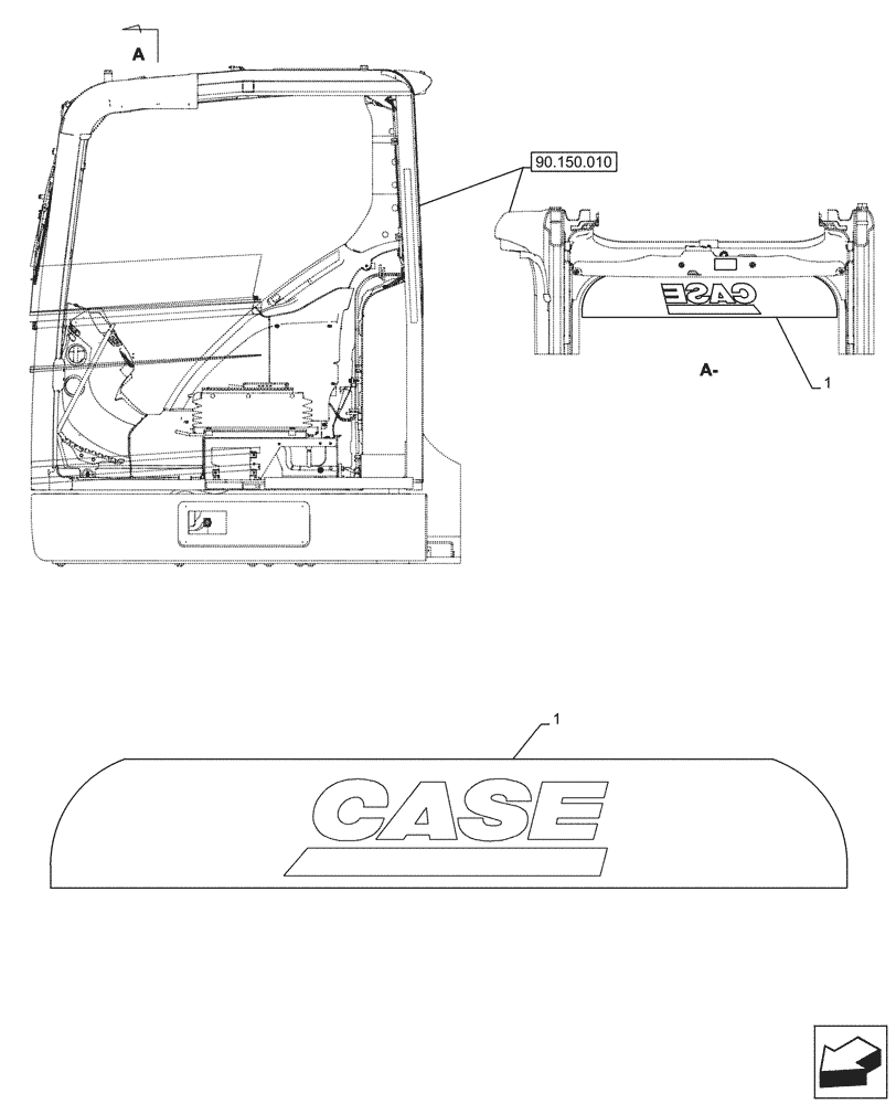 Схема запчастей Case CX145D SR LC W/BLADE - (90.108.720) - MODEL IDENTIFICATION DECAL (90) - PLATFORM, CAB, BODYWORK AND DECALS