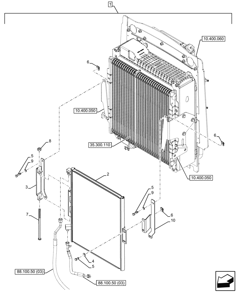 Схема запчастей Case 580N - (88.100.50[02]) - DIA KIT, CAB, AIR CONDITIONING, MECHANICAL (88) - ACCESSORIES