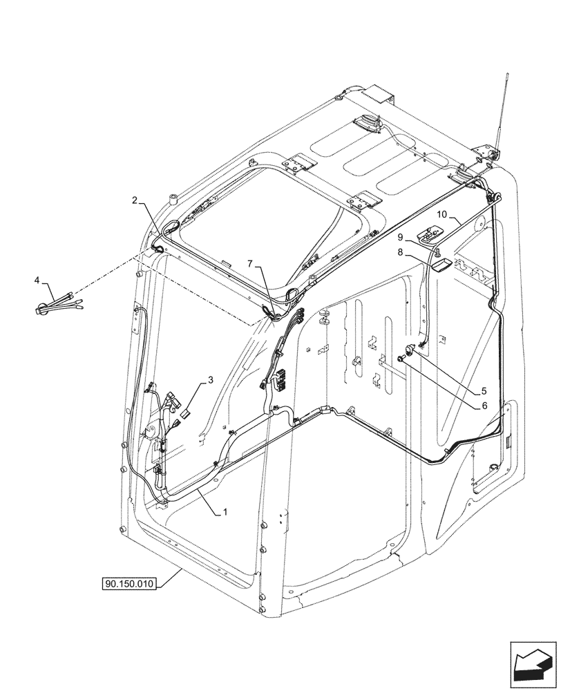 Схема запчастей Case CX145D SR LC - (55.512.020) - RADIO (55) - ELECTRICAL SYSTEMS