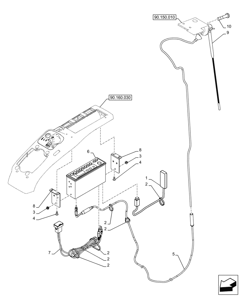 Схема запчастей Case CX145D SR LC W/BLADE - (55.512.040) - VAR - 781833 - RADIO (55) - ELECTRICAL SYSTEMS