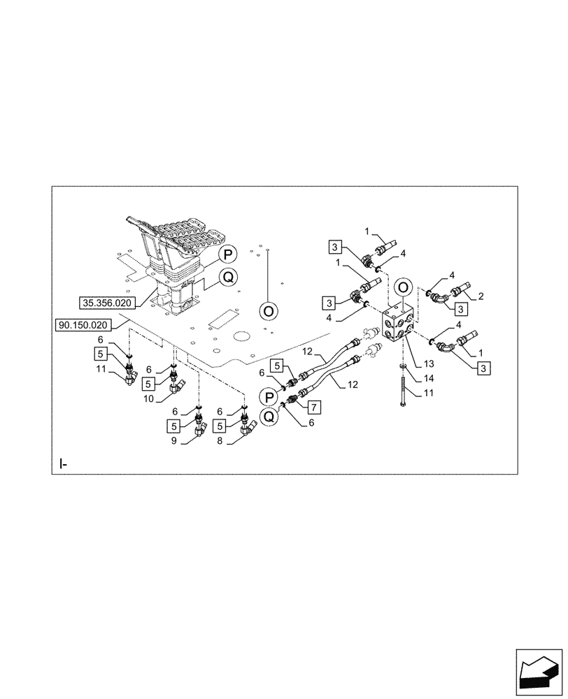 Схема запчастей Case CX145D SR LC W/BLADE - (35.355.100) - JOYSTICK, HYDRAULIC LINE, CONTROL VALVE (35) - HYDRAULIC SYSTEMS