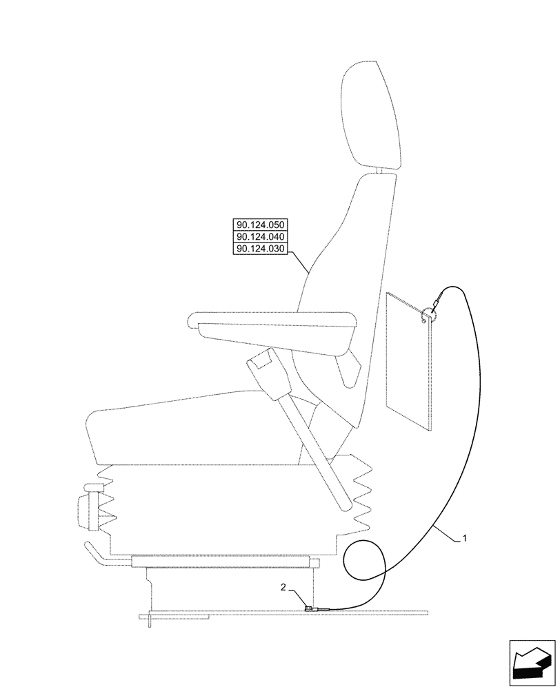 Схема запчастей Case CX145D SR LC W/BLADE - (90.120.010) - SEAT, MECHANICAL SUSPENSION, ACCESSORIES (90) - PLATFORM, CAB, BODYWORK AND DECALS