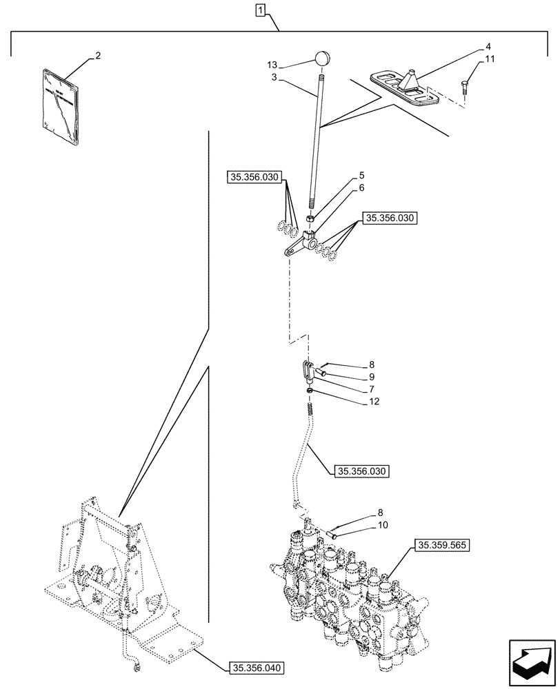 Схема запчастей Case 590SN - (88.100.84[06]) - DIA KIT, STANDARD DIPPER, EXTENDABLE DIPPER, CONVERSION KIT, FOOT CONTROL (88) - ACCESSORIES