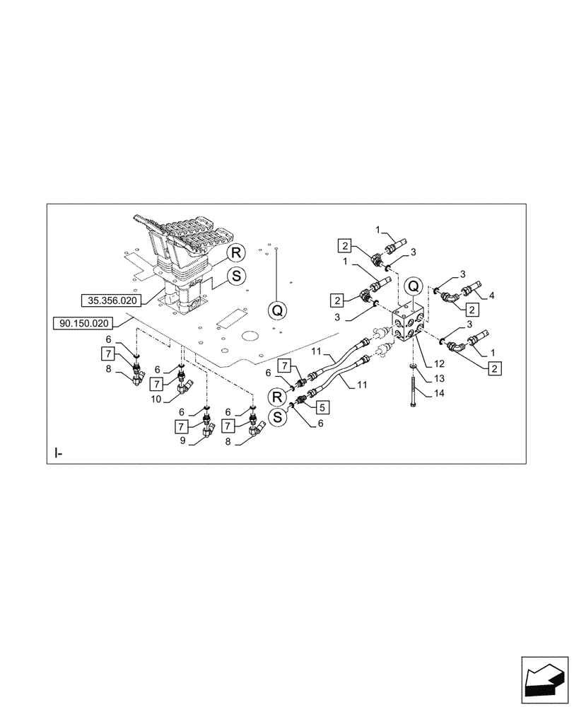 Схема запчастей Case CX145D SR LC - (35.355.140) - VAR - 461558 - JOYSTICK, HYDRAULIC LINE, CONTROL VALVE, CONTROL PATTERN SELECTION (35) - HYDRAULIC SYSTEMS