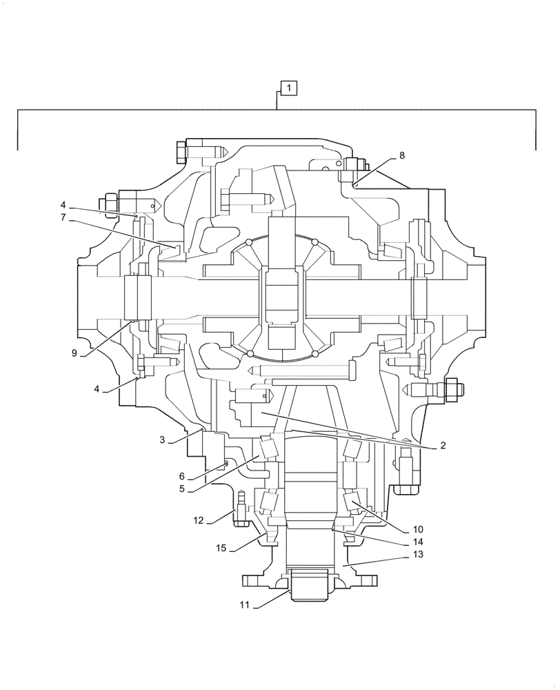 Схема запчастей Case PT240 - (27.124.02[04]) - REAR, DIFFERENTIAL ASSY - NON-LOCKING (27) - REAR AXLE SYSTEM