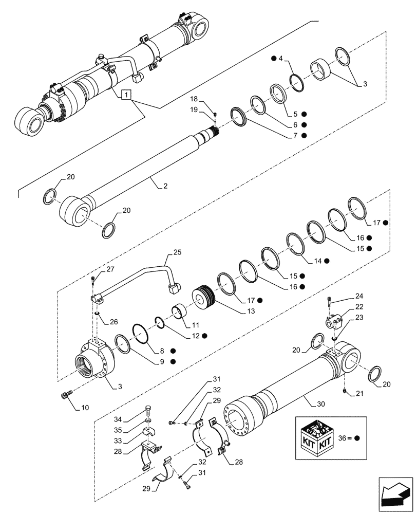 Схема запчастей Case CX145D SR LC - (35.736.040) - VAR - 481558 - LIFT CYLINDER, RIGHT, SAFETY VALVE, COMPONENTS (35) - HYDRAULIC SYSTEMS