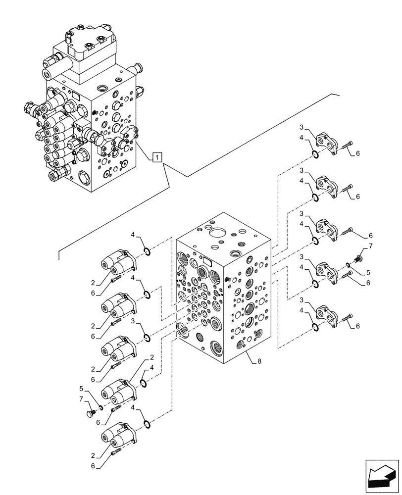 Схема запчастей Case CX145D SR LC W/BLADE - (35.359.020) - CONTROL VALVE, COMPONENTS (35) - HYDRAULIC SYSTEMS