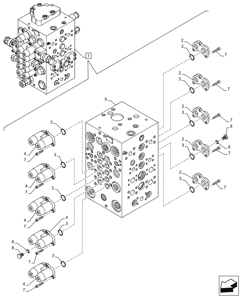 Схема запчастей Case CX145D SR LC - (35.359.020) - CONTROL VALVE, COMPONENTS (35) - HYDRAULIC SYSTEMS