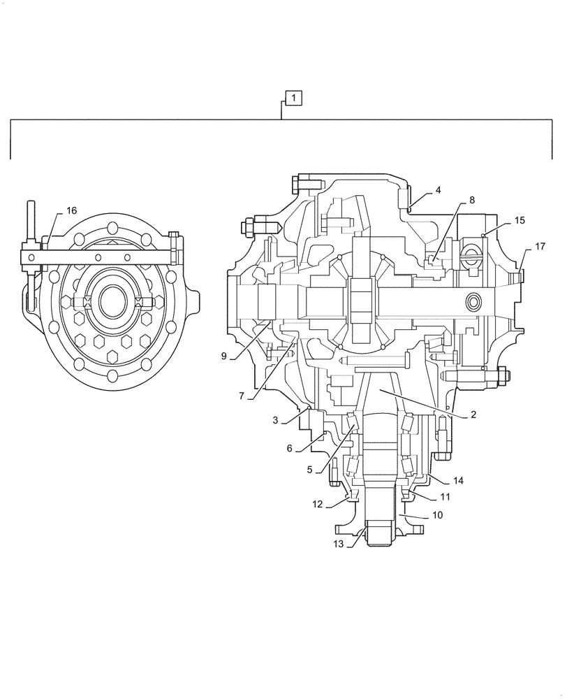 Схема запчастей Case PT240 - (27.124.02[03]) - REAR, DIFFERENTIAL ASSY - LOCKING (27) - REAR AXLE SYSTEM