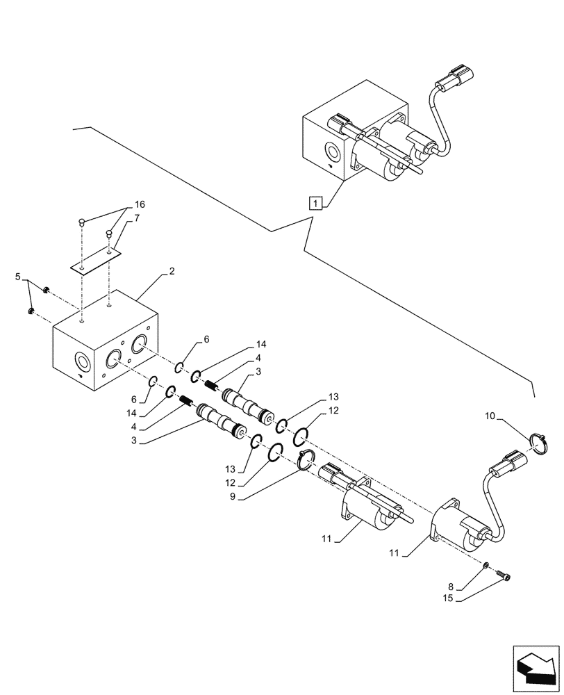 Схема запчастей Case CX290D LC SL - (35.946.050) - SOLENOID VALVE, HYDRAULIC LINE, COMPONENTS (35) - HYDRAULIC SYSTEMS