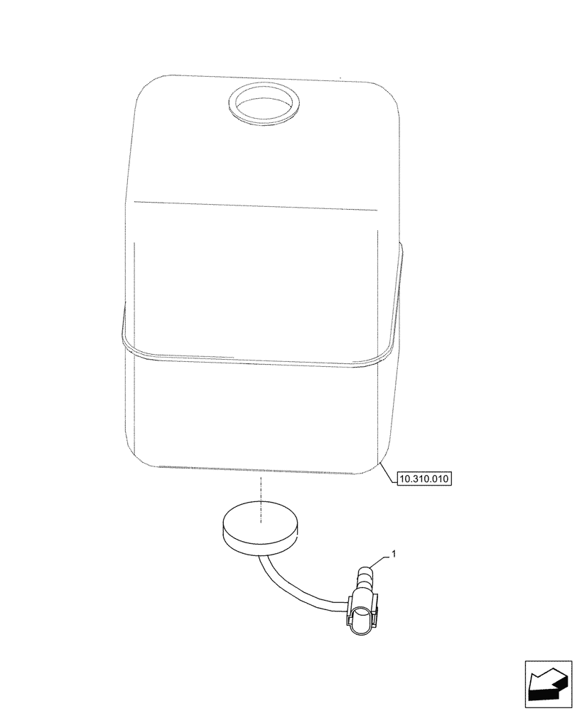 Схема запчастей Case CX145D SR LC W/BLADE - (55.012.010) - EXPANSION TANK, LEVEL, SENSOR (55) - ELECTRICAL SYSTEMS