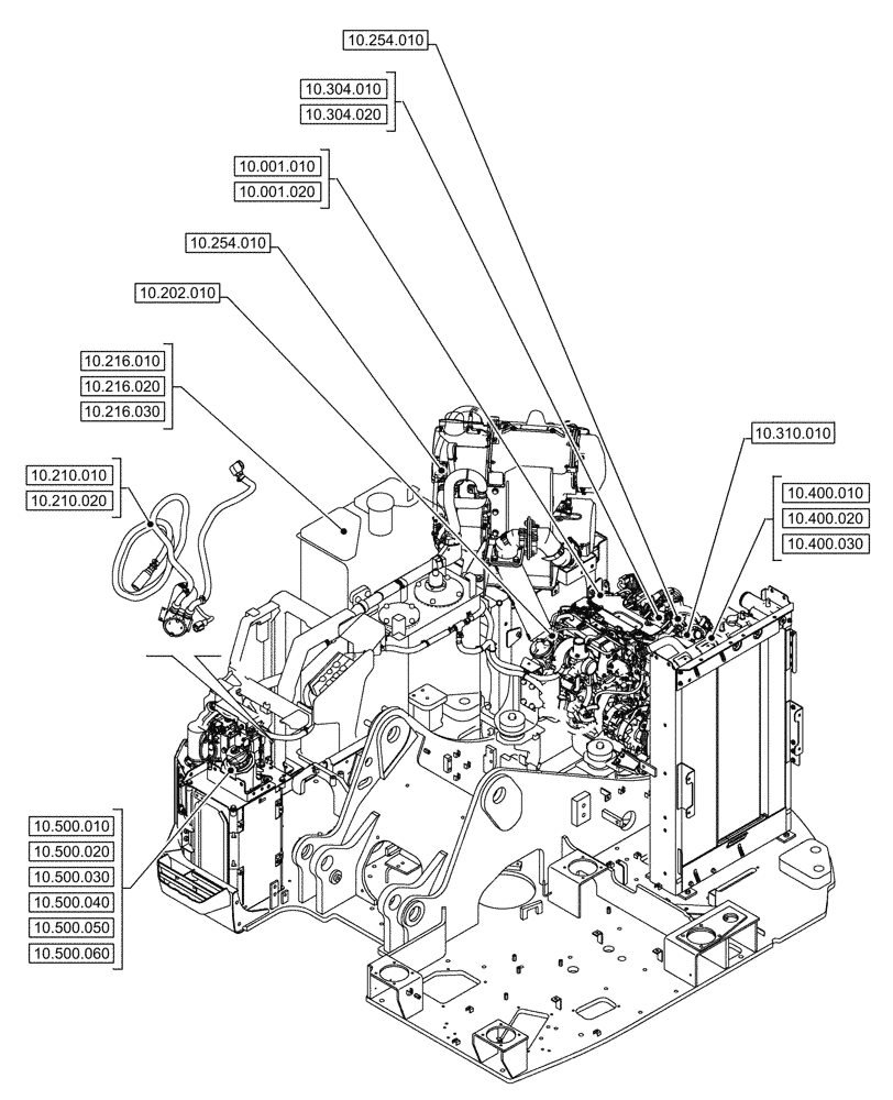 Схема запчастей Case CX245D SR LC - (00.000.10) - PICTORIAL INDEX - ENGINE (00) - GENERAL & PICTORIAL INDEX