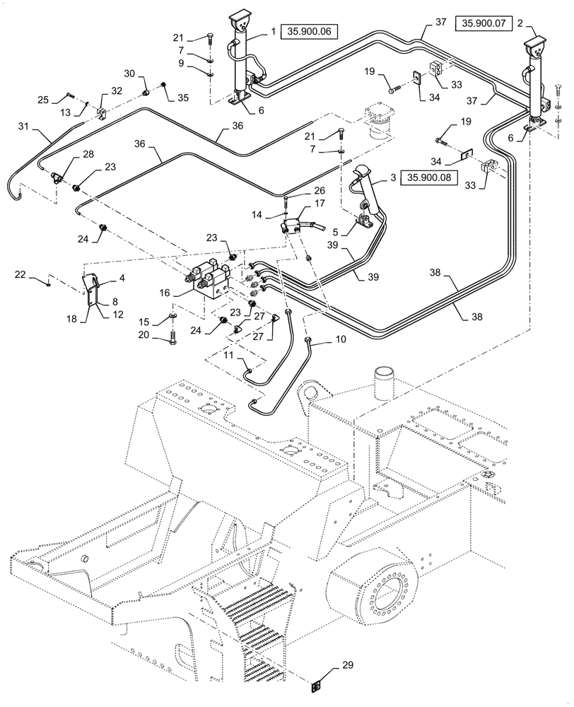 Схема запчастей Case SV212 - (35.310.01[01]) - MANUAL & ELECTRONIC, HOOD & PLATFORM TILT HYDRAULICS - ASN NBNTC3095 (35) - HYDRAULIC SYSTEMS