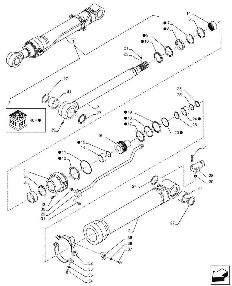 Схема запчастей Case CX145D SR LC W/BLADE - (35.737.050) - VAR - 461564, 781174, 781178 - ARM, CYLINDER, LINES, COMPONENTS (35) - HYDRAULIC SYSTEMS