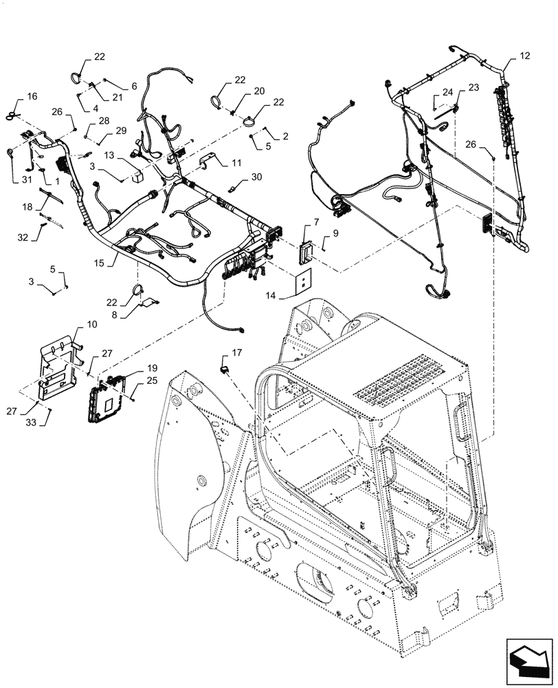 Схема запчастей Case SR130 - (55.101.AC[04]) - WIRE HARNESS & CONNECTOR, ELECTRONIC CONTROLS, OPEN CAB (14-NOV-2016 & NEWER) (55) - ELECTRICAL SYSTEMS