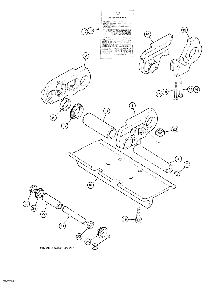 Схема запчастей Case 550G - (5-16) - CASE LUBRICATED TRACK CHAIN, EACH MASTER LINK PAIR HAS TWO BOLT HOLES (04) - UNDERCARRIAGE