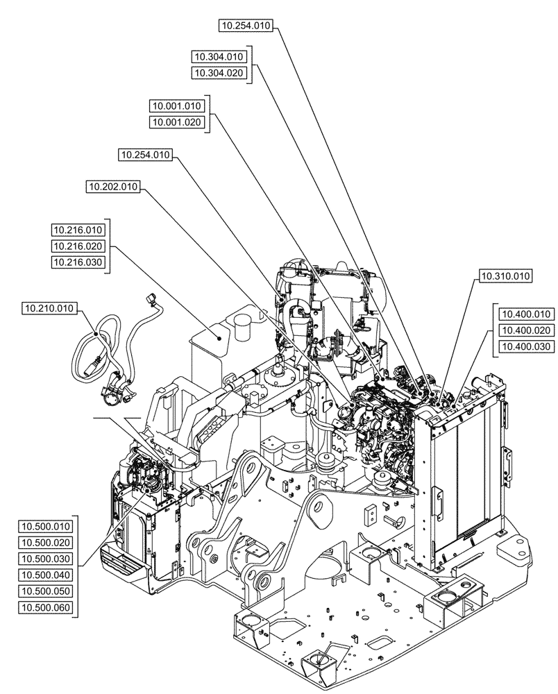 Схема запчастей Case CX145D SR LC W/BLADE - (00.000.10) - PICTORIAL INDEX - ENGINE (00) - GENERAL & PICTORIAL INDEX