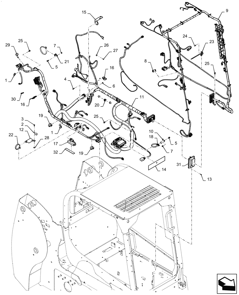 Схема запчастей Case SR160 - (55.101.AC[01]) - WIRE HARNESS & CONNECTOR, MECHANICAL CONTROLS (25-AUG-2015 THRU 13-NOV-2016) (55) - ELECTRICAL SYSTEMS