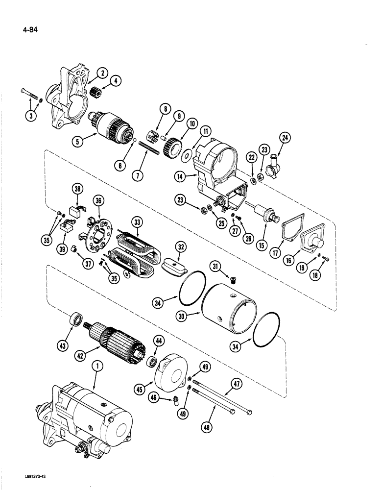 Схема запчастей Case 780C - (4-084) - STARTER (04) - ELECTRICAL SYSTEMS