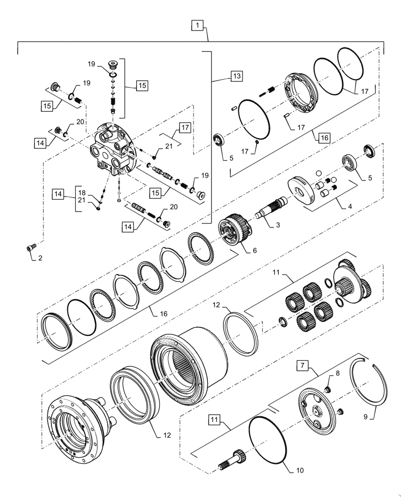 Схема запчастей Case TR340 - (35.353.010) - HYDROSTATIC MOTOR, 2-SPEED (35) - HYDRAULIC SYSTEMS