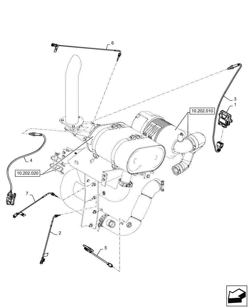 Схема запчастей Case TR340 - (55.015.020) - EXHAUST EMISSIONS CONTROL & SENSORS (55) - ELECTRICAL SYSTEMS