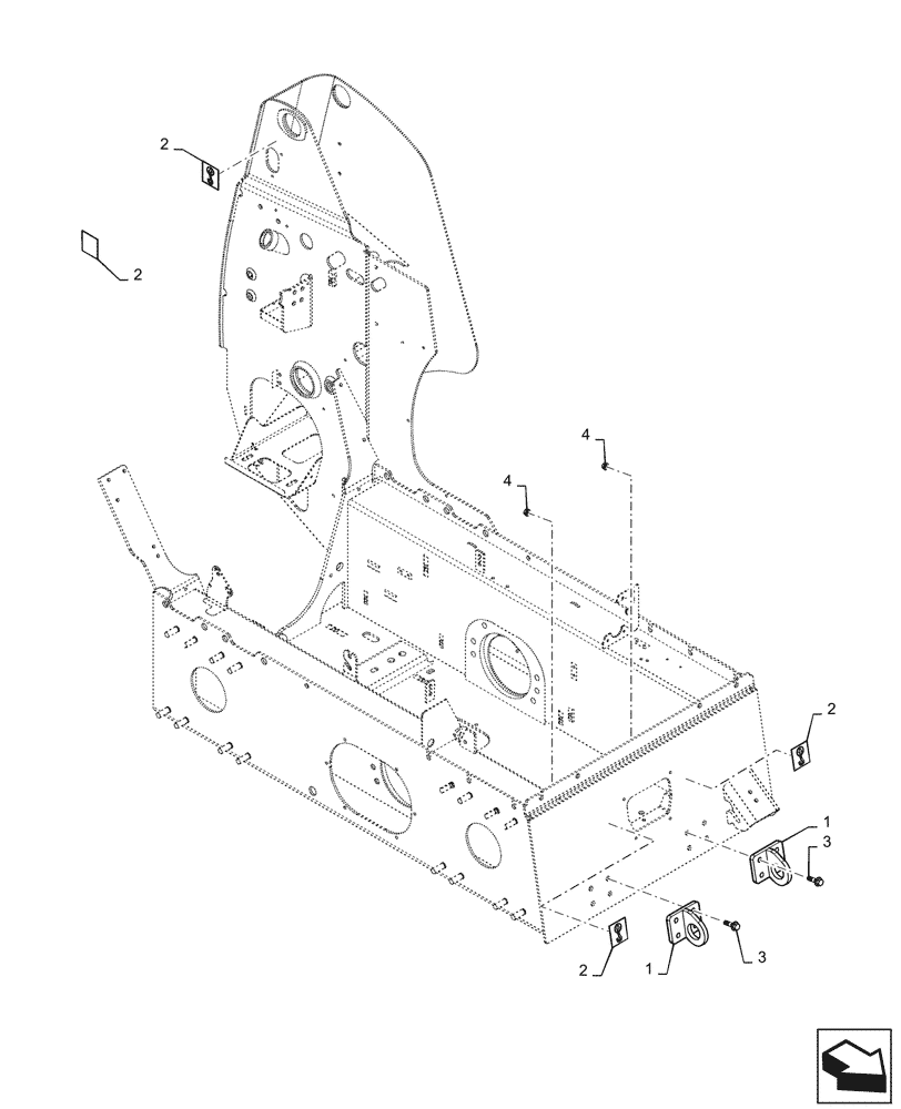 Схема запчастей Case TR340 - (39.100.020) - LIFT HOOKS, 4-POINT (39) - FRAMES AND BALLASTING