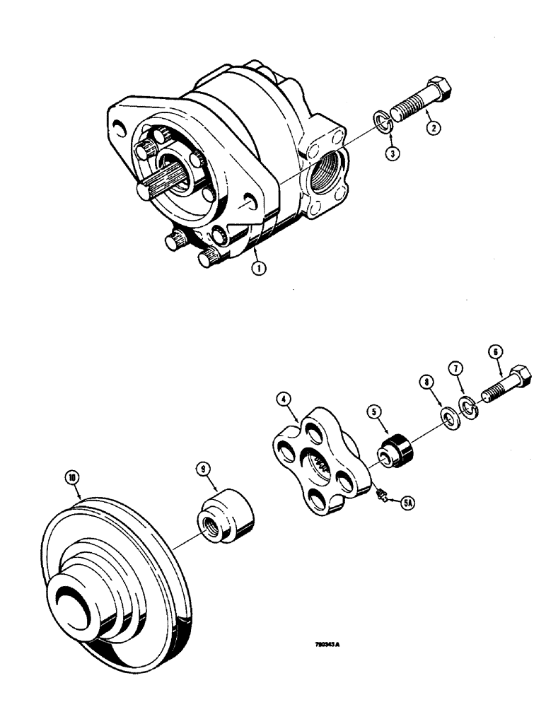 Схема запчастей Case 350B - (154) - HYDRAULIC EQUIPMENT PUMP DRIVE (07) - HYDRAULIC SYSTEM