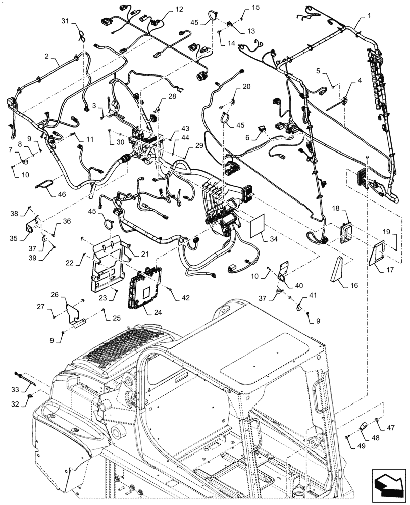 Схема запчастей Case SR175 - (55.101.AC[03]) - WIRE HARNESS & CONNECTOR, ELECTRONIC CONTROLS (13-NOV-2016 & NEWER) (55) - ELECTRICAL SYSTEMS