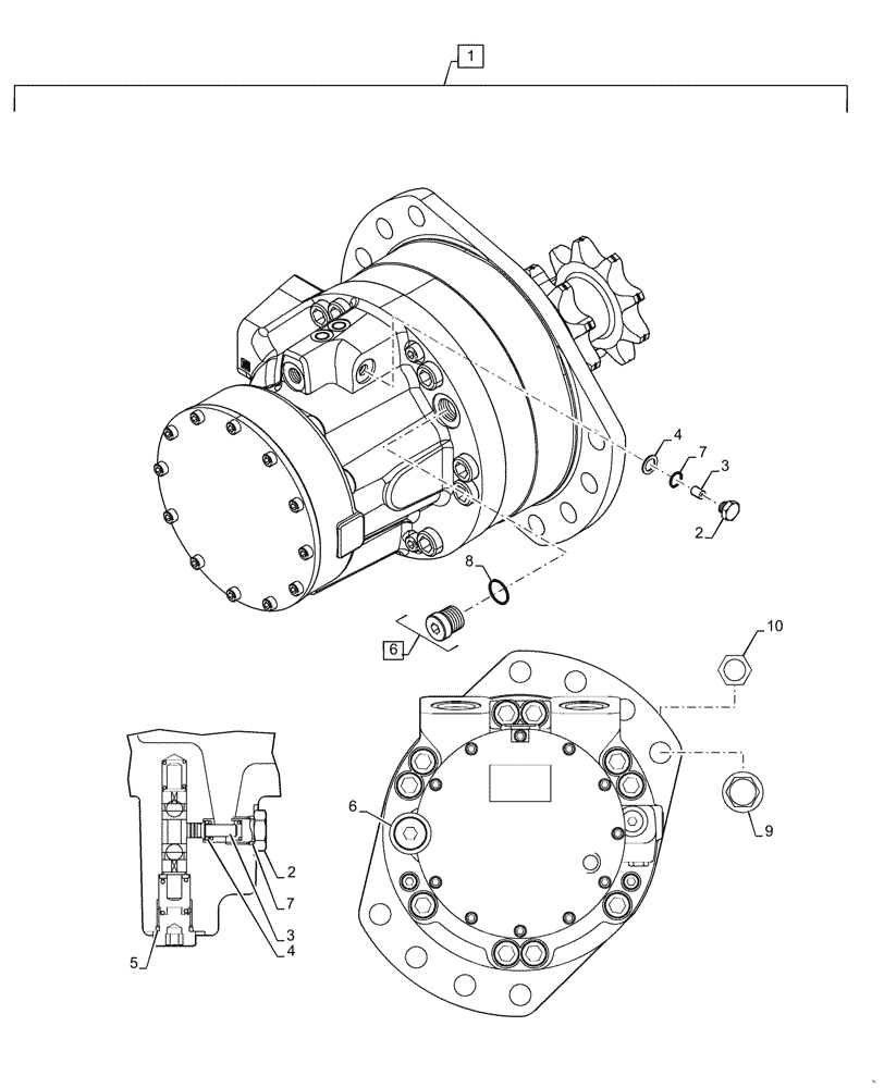 Схема запчастей Case SR270 - (35.353.AD[04]) - HYDROSTATIC MOTOR, 2-SPEED (35) - HYDRAULIC SYSTEMS