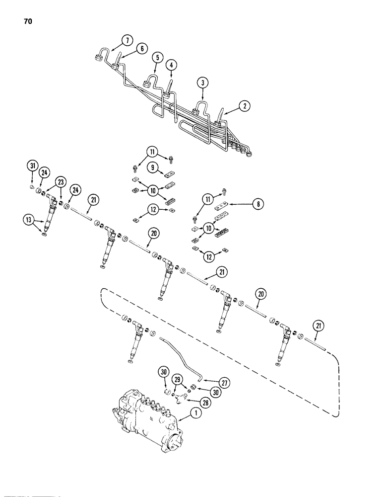 Схема запчастей Case 1150D - (070) - FUEL INJECTION SYSTEM, 504BD AND 504BDT DIESEL ENGINES (03) - FUEL SYSTEM