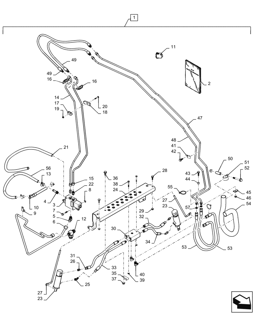 Схема запчастей Case SR220 - (88.035.07) - DIA KIT, HYDRAULIC COUPLER, RADIAL BOOM (88) - ACCESSORIES