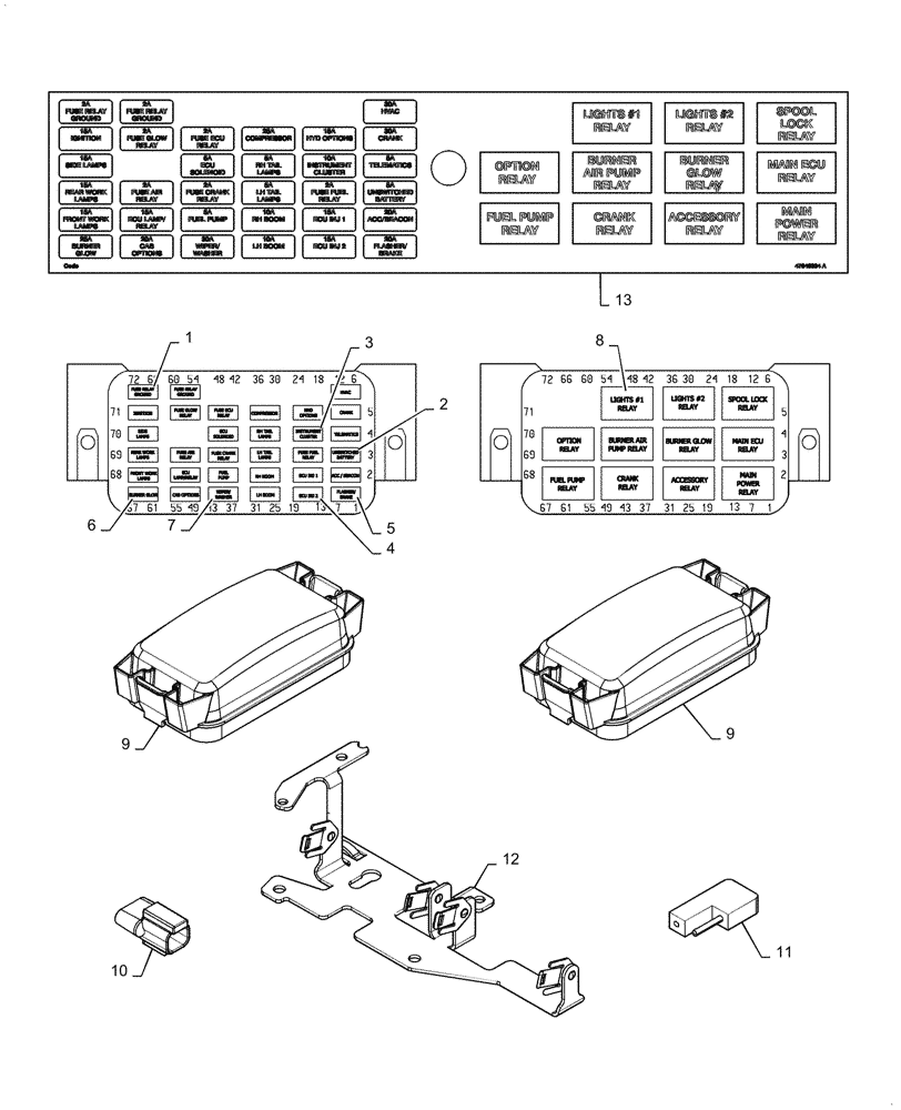 Схема запчастей Case SR130 - (55.100.DO[01]) - FUSE & RELAY, MECHANICAL CONTROLS (14-NOV-2016 & NEWER) (55) - ELECTRICAL SYSTEMS