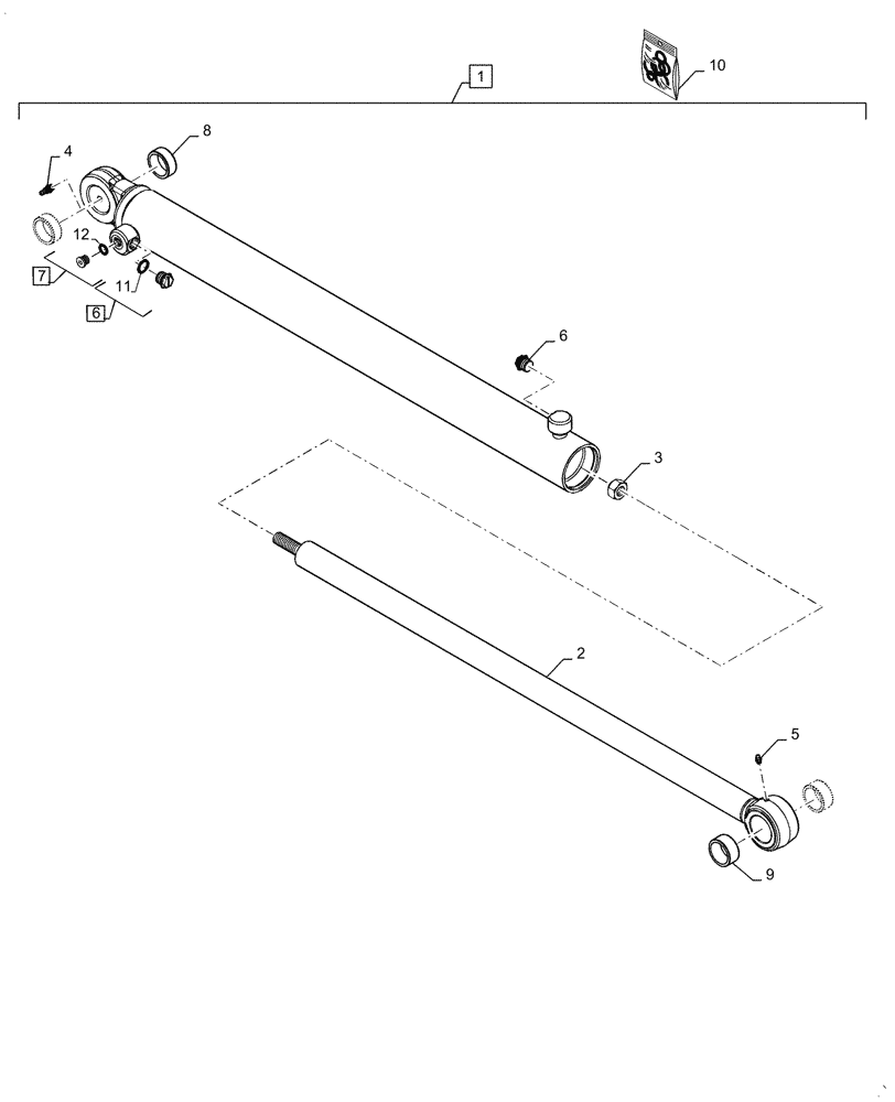 Схема запчастей Case SV340 - (35.701.020) - BOOM HYDRAULIC CYLINDER, RH (35) - HYDRAULIC SYSTEMS