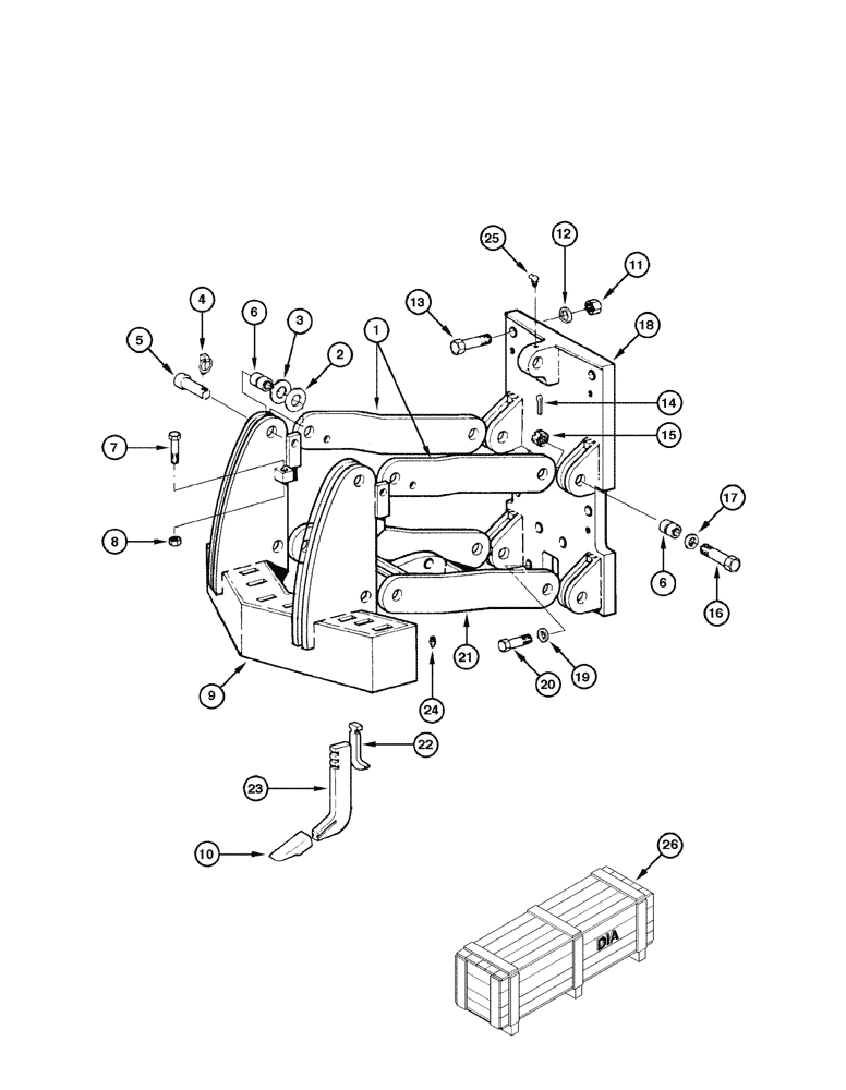 Схема запчастей Case 885B - (09-23[02]) - SCARIFIER AND SUPPORT (09) - CHASSIS/ATTACHMENTS