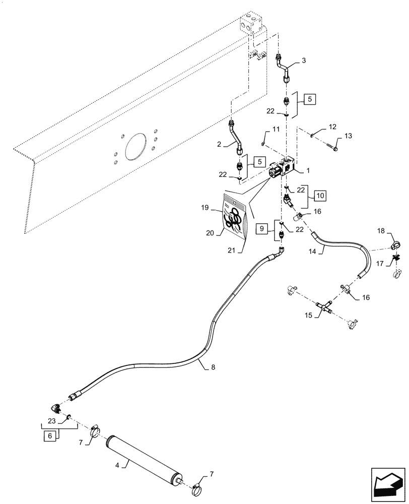 Схема запчастей Case SV340 - (35.701.050[01]) - RIDE CONTROL (35) - HYDRAULIC SYSTEMS