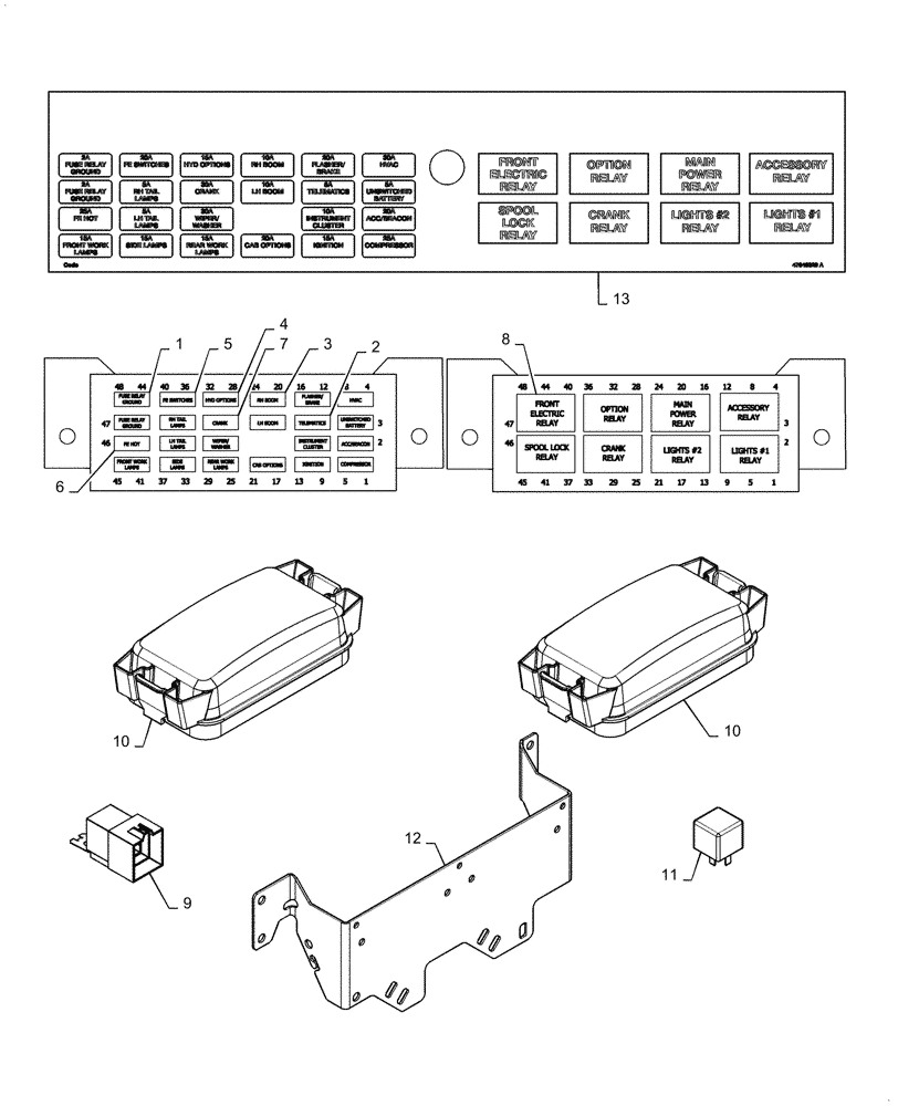 Схема запчастей Case SR175 - (55.100.DO[01]) - FUSE & RELAY, MECHANICAL CONTROLS (14-NOV-2016 & NEWER) (55) - ELECTRICAL SYSTEMS