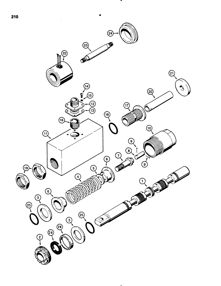 Схема запчастей Case 455B - (210) - N6007 THREE POSITION SPOOL, WITH MAGNETIC DETENT (07) - HYDRAULIC SYSTEM