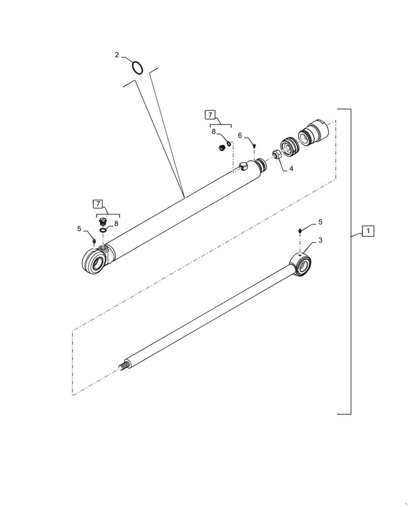 Схема запчастей Case TR340 - (35.723.020) - BOOM HYDRAULIC CYLINDER (35) - HYDRAULIC SYSTEMS